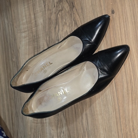 Authentic Black Chanel Heels - Picture 1 of 11